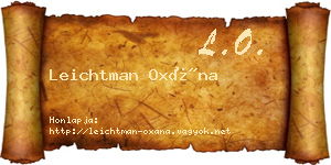 Leichtman Oxána névjegykártya